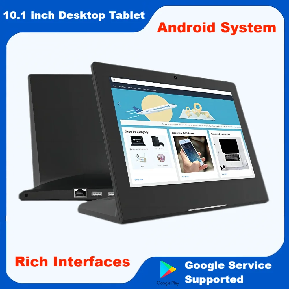 

OEM L Shape 10.1 Inch Android Desktop POS Touch Screen Tablet Restaurant Menu Customer Ordering PC with Dual Speaker AIO Display