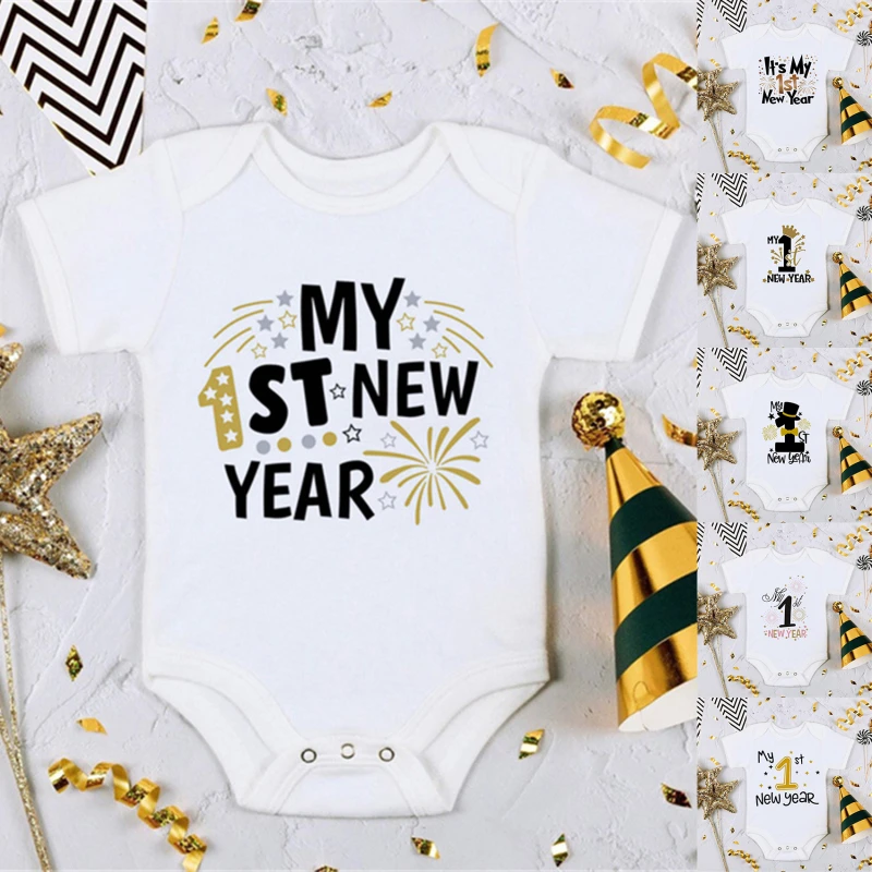 

Newborn Baby Rompers Long Sleeve Infant Jumpsuit It's My First New Year Baby Boys Girls New Year Ropa Clothes