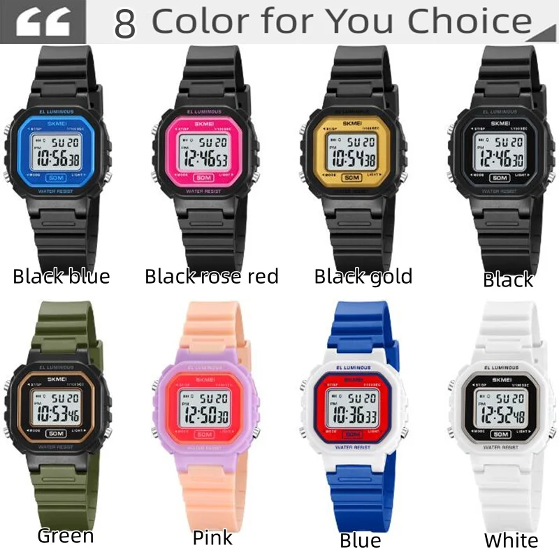 Skmei женские светодиодные хронографы спортивные часы модный ремешок из ТПУ