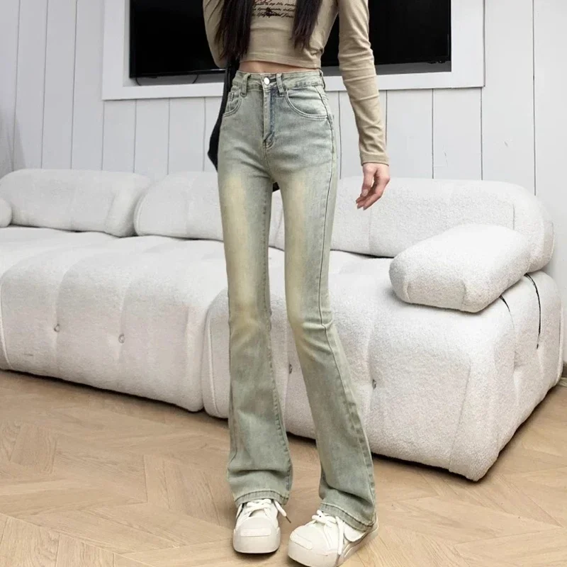 Женские дизайнерские расклешенные джинсы с высокой талией женские уличные