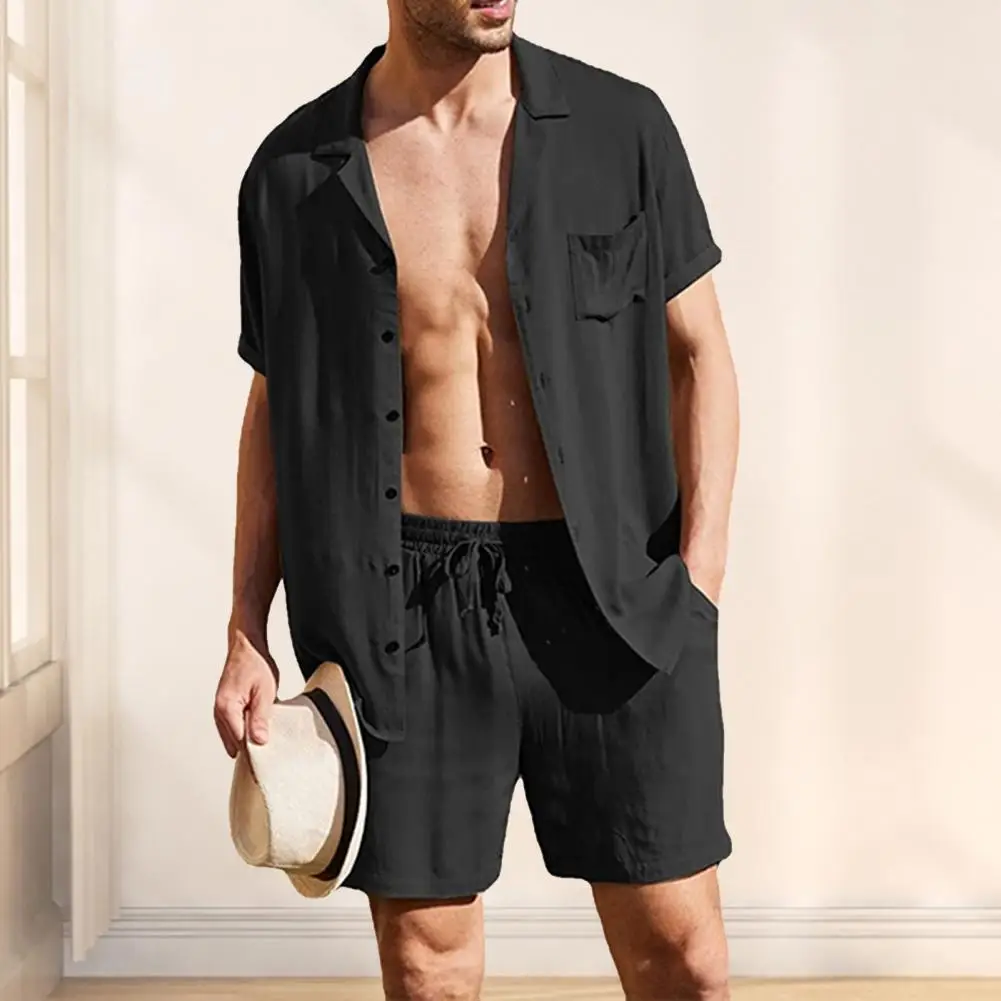 

Одежда для досуга дышащая мужская повседневная рубашка шорты Одежда для активного отдыха однобортный эластичный пояс рубашка шорты Улична...