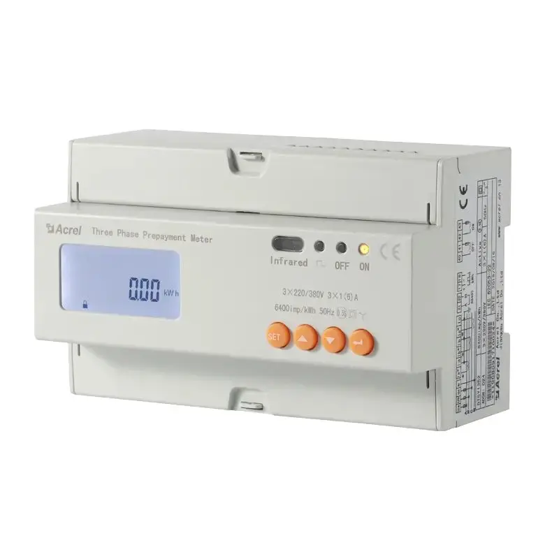 

Acrel Three-Phase Prepaid Electricity Meter Prepayment Energy Ac Kwh With Rs485 Modbus-RTU Rated 3*380~456V