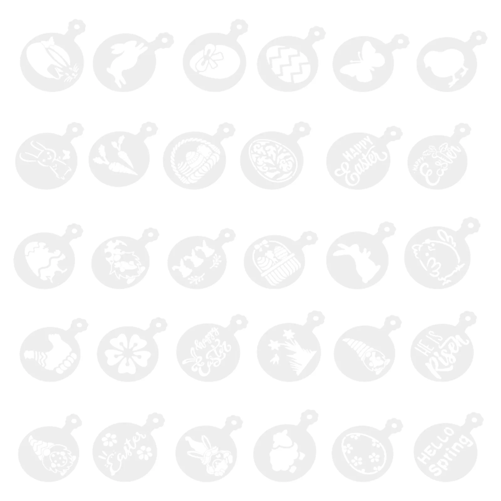 

30Pcs Stencil Holiday Cookie Stencils Easter Cookie Stencils Easter Coffee Stencils Bunny Cookie Template