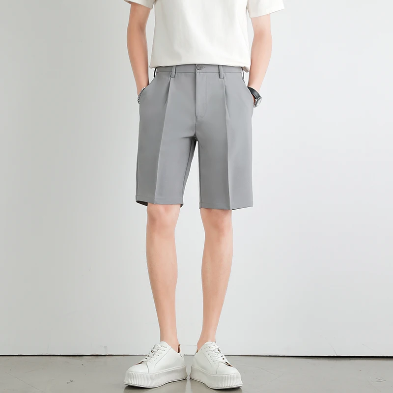 

TFETTERS Brand Men Casual Shorts 2022 Young Korean Fashion Summer Thin Suit Shorts Men Elastic Waist Five-Point Shorts for Men
