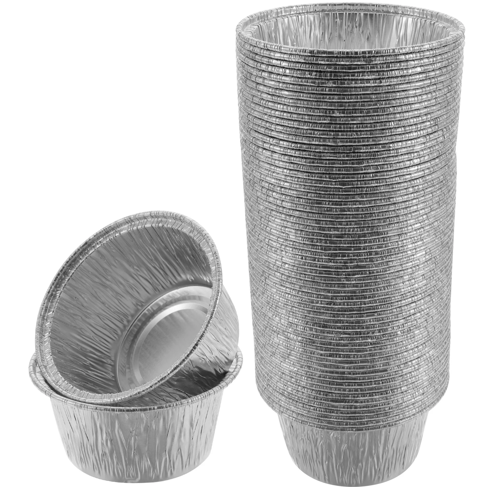 

100 Pcs Foil Pudding Cups Baking Yogurt Egg Pan Cake Mould Muffin Liners Tart Disposable Plates