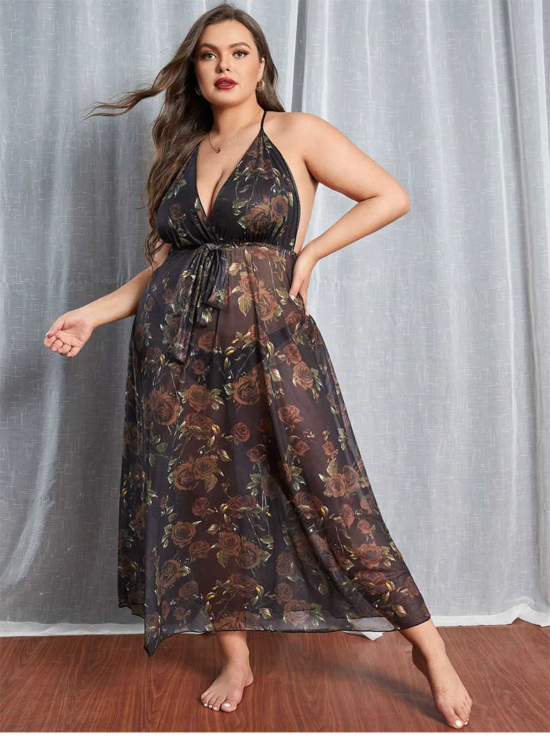 

Сексуальное платье с V-образным вырезом на бретельках с открытой спиной Сетчатое длинное платье в горошек с открытыми плечами