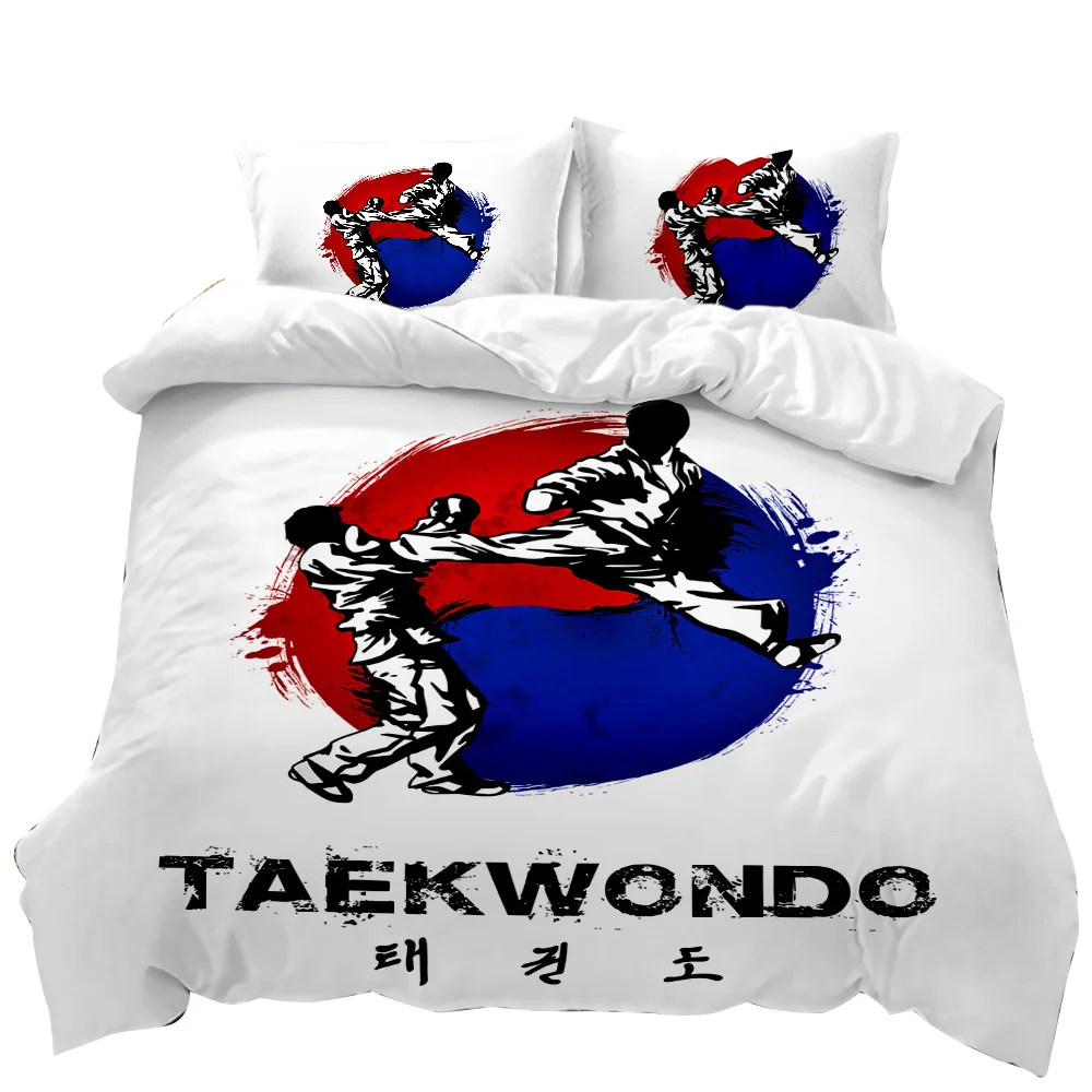 Sports Duvet Cover Set Taekwondo Defense Techniques Sport Practice Bedding Aikido Karate Judo Queen King Polyester Quilt