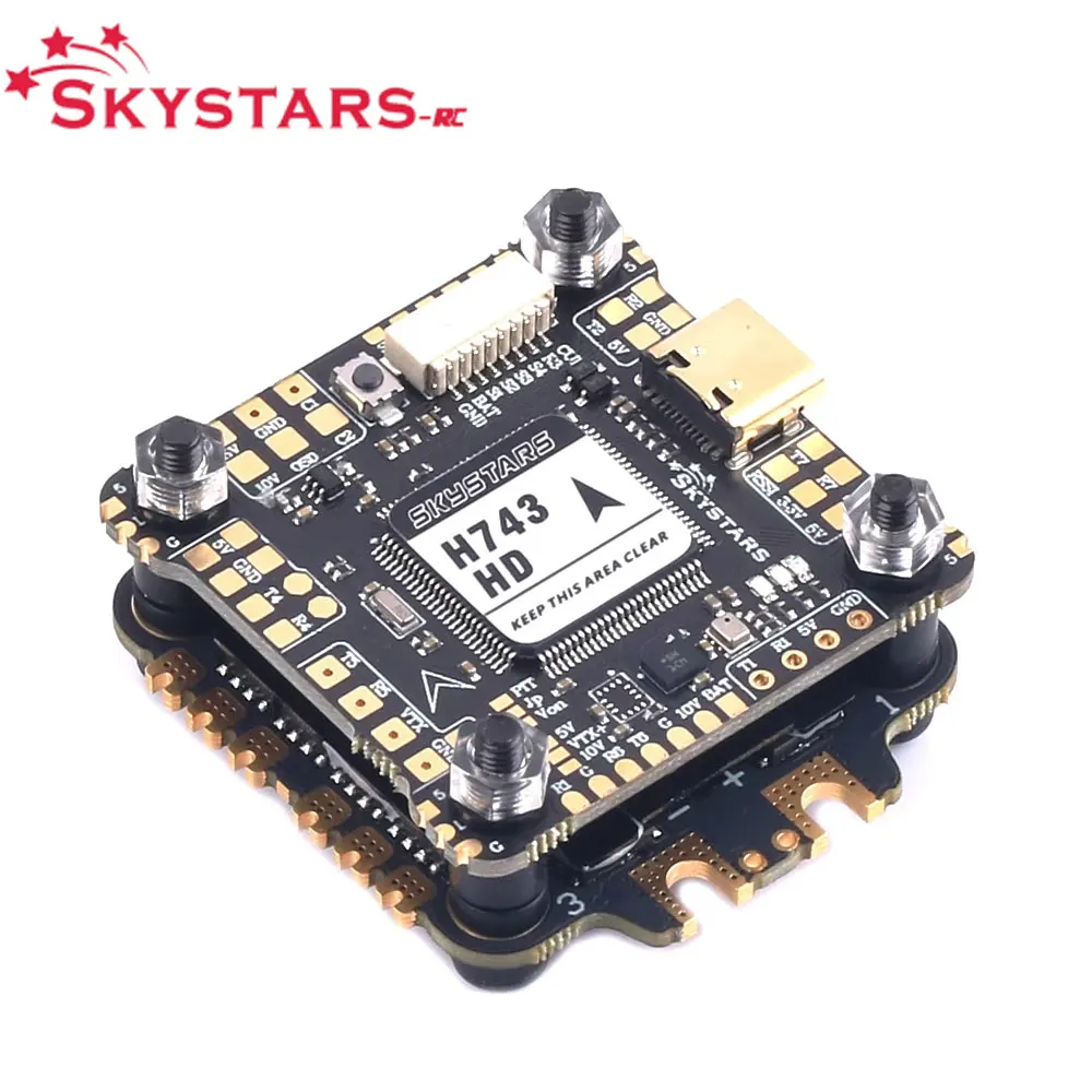SKYSTARS H743 HD Контроллер полета с одним гироскопом H7 X8 Betaflight с OSD & amp KO60 60A Blheli32 128K 4 в 1 ESC для FPV дронов