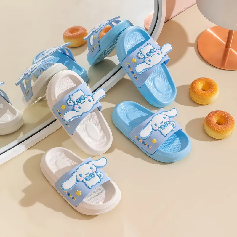 

Kawaii Sanrio Anime Kid Slippers Cute Cinnamoroll Cartoon Summer Beach Slippers Soft Non Slip Originality Children Girl Gifts