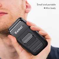 kemei rechargeable reciprocating dual blade strong power electric shaver mens facial hair trimmer razor bald beard trimmer 40d