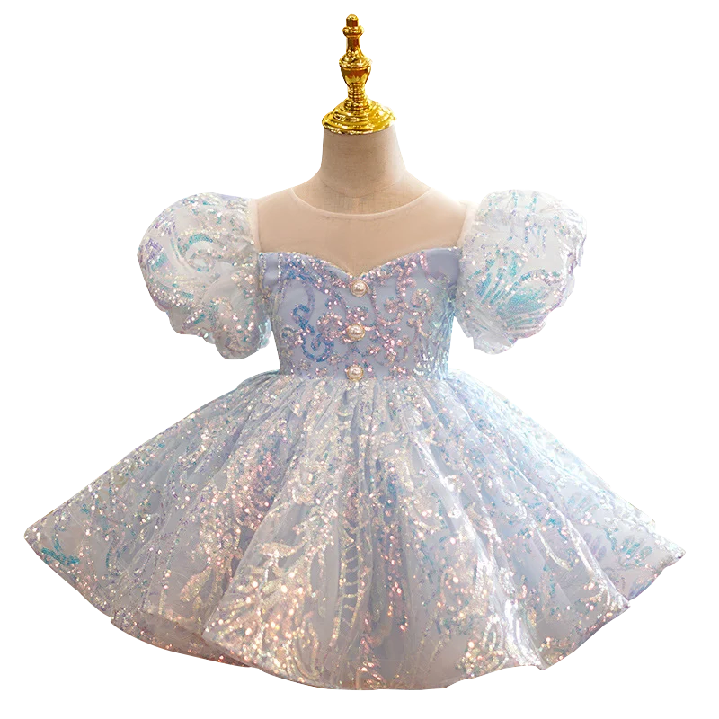 

Girls Even Dress Kids Tutu Piano Performance Party Birthday Dresses Baby Girl Summer Short Sleeve Clothes