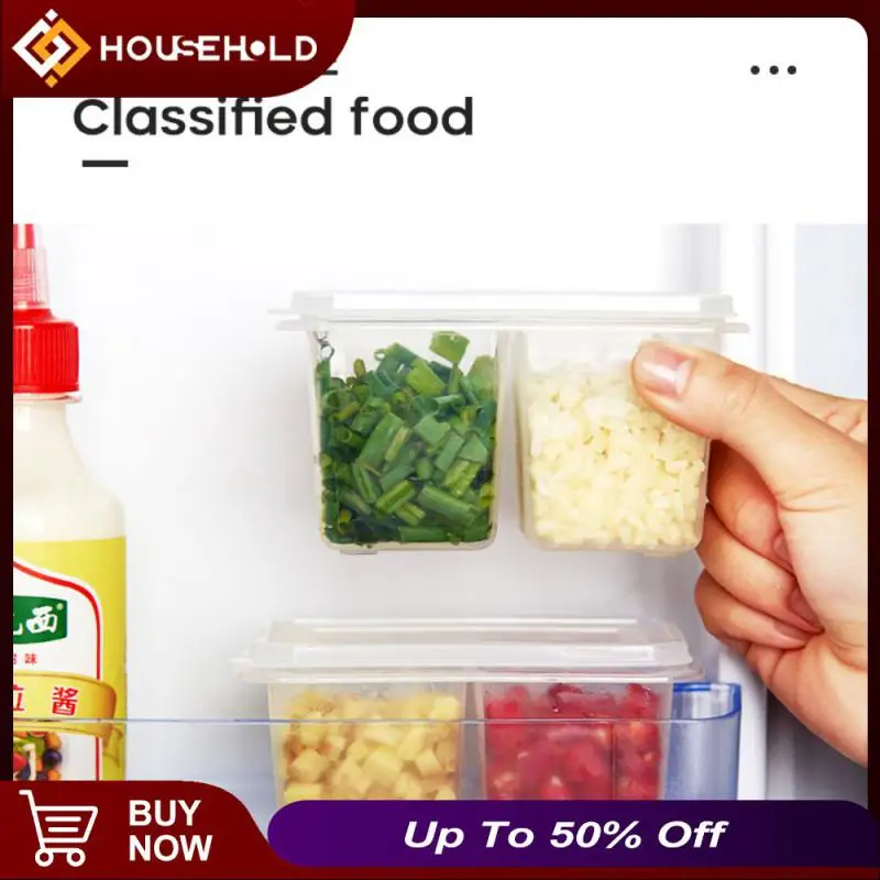 

2Pcs Scallion Garlic Box Plastic Boxes Kitchen Seasoning Storage Organizer Home Accessories Household Refrigerator Containers