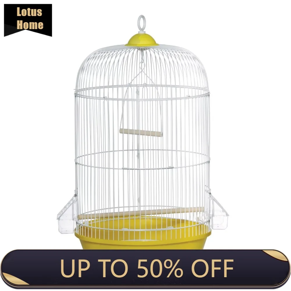 

Classic Round Bird Cage Birdhouse Outdoor House for Small Bird Yellow Free Shipping