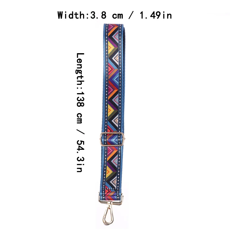 Nylon DIY Adjustable Fashion Unisex PU Handbag Shoulder Strap Rainbow Crossbody Shoulder Handle Long Bag Straps