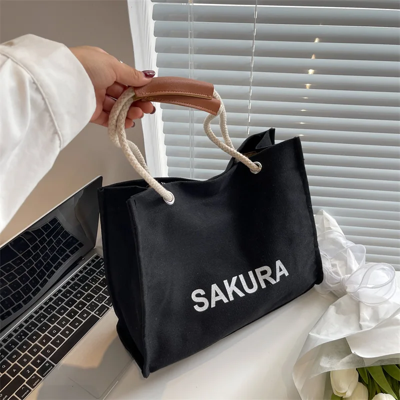 

Canvas One Shoulder Large Bag Female 2022 New Fashion Casual Casual Large Capacity Handbag Girl Tote Bag Summer Bag for Women