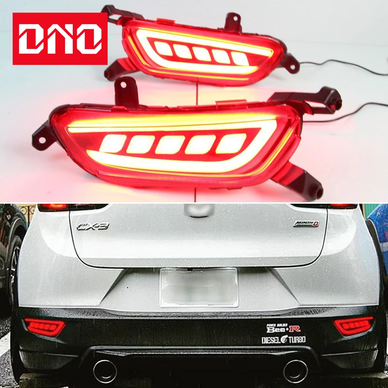 

Car LED Rear Bumper Fog Lamps For Mazda CX-3 CX3 2015 2016 2017 2018 2019 Brake Light Turn Signal Reflector Lamp Taillights
