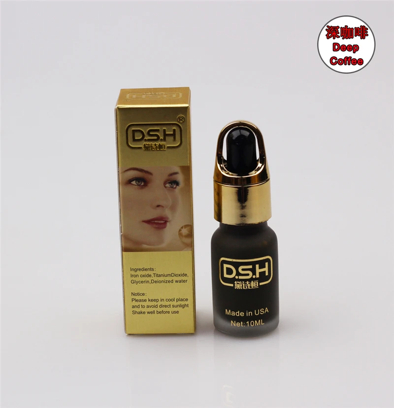 

Sdotter deep coffee colors DSH import ink permanent makeup micro pigment tattoo ink 10ml/bottle paint set for 3d eyebrow eyeline