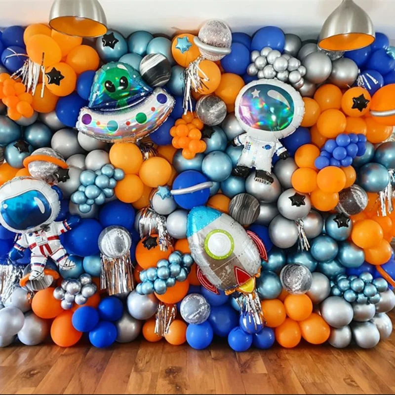 

Воздушные шары для вечеринки в космосе, шары из фольги, украшение на день рождения для мальчика, астронавт, галактика, тематические принадле...