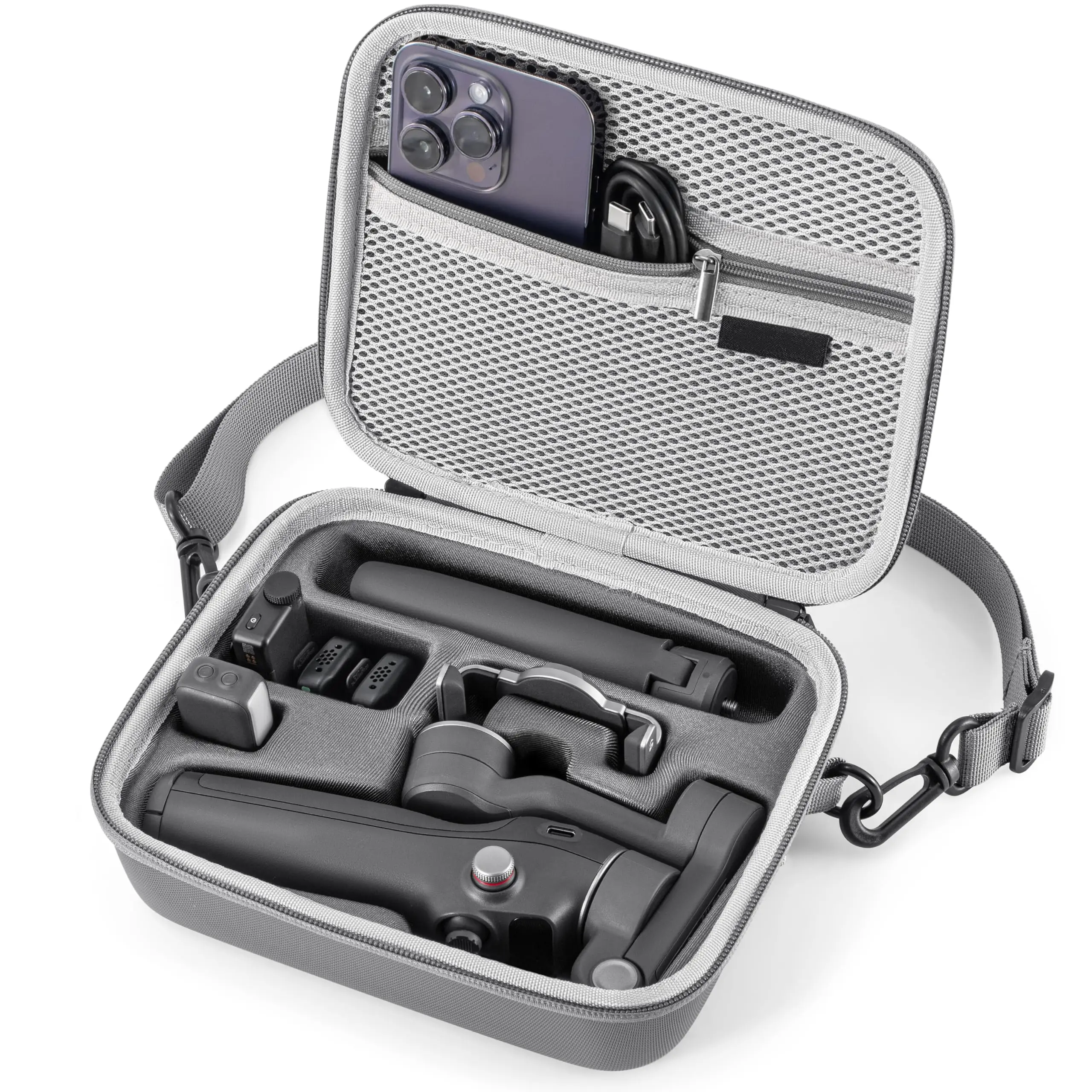 Фото Сумка для хранения DJI Osmo Mobile 7P/8, жесткий чехол для стабилизатора, портативная дорожная сумка из полиуретана, аксессуары для камеры №1