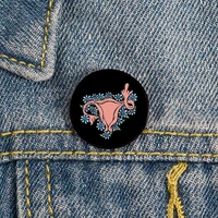 pro choice feminism middle finger uterus pin custom funny brooches shirt lapel bag badge enamel pins for lover girl friends