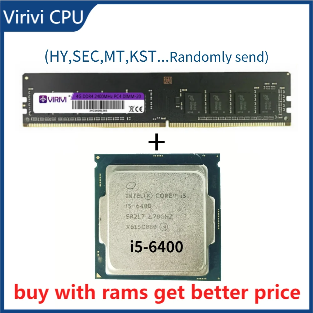 

DDR4 4G 2400 МГц wit i5 6400 2,7 ГГц 6M 4 ядра 4 потока 65 Вт LGA1151 процессор для настольного ПК ddr3 ОЗУ