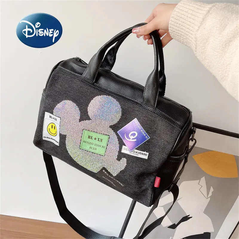 Disney Mickey New Women's Handbags Luxury Brand Women's Shoulder Oblique Bags Large Capacity High Quality Travel Handbags