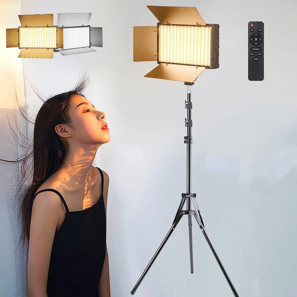 

LED Video Light Panel With Adjustable Color Temperature Bi-Color 3200K-5600K Photographic Studio Lighting Photography Fill Lamp