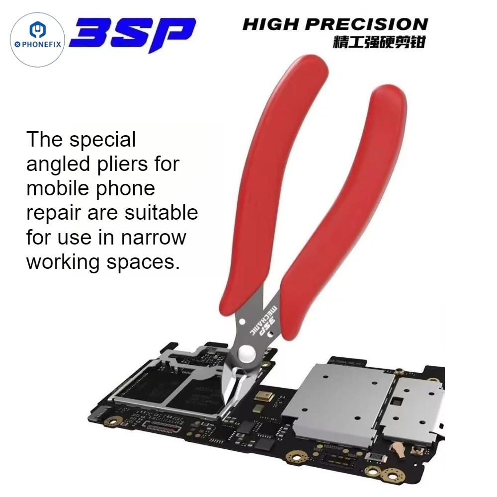 Фото Mechanic 3SP высокоточные плоскогубцы, антикоррозийные, нержавеющие, прочные угловые плоскогубцы для ремонта узких помещений мобильных телефонов №3