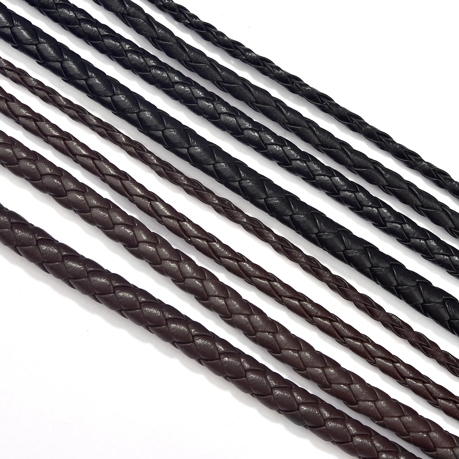2m 3/4/5/6mm Braided Leather Cord Rope Strip For DIY Pendant Neck Bracelet Jewelry Making Supplies Dropshipping Wholesale