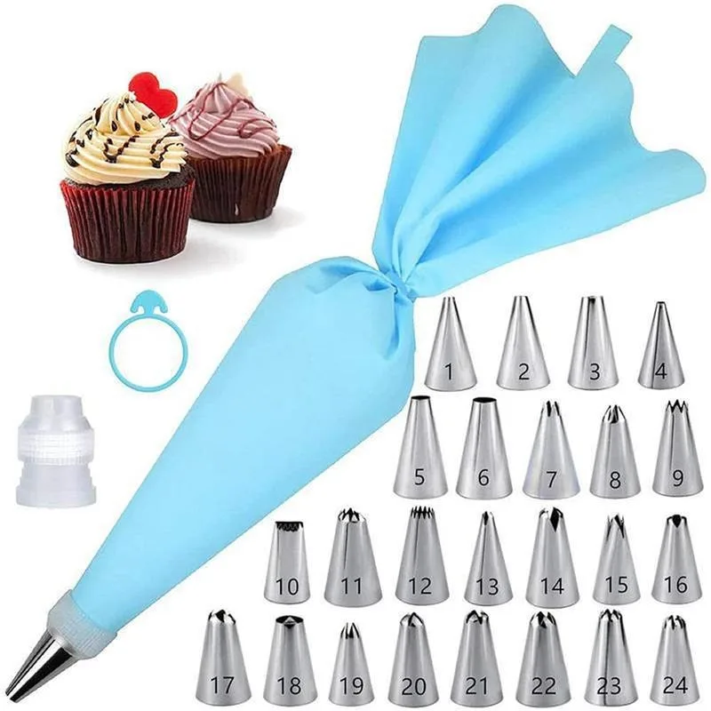 

27 Piece Stainless Steel Flower Mouth Cake Cream Flower Bag DIY Baking Tool Set