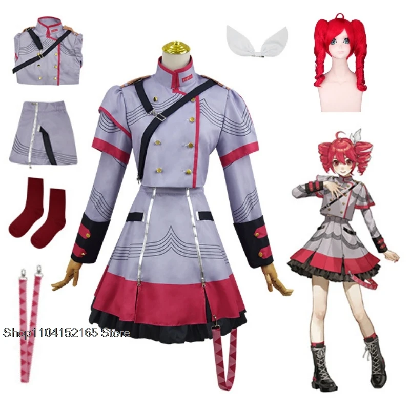 Kasane Teto Cosplay Anime Vtuber Costume Synthesizer V Teto's Wigs Outfit Uniform Halloween Party Clothing for Women
