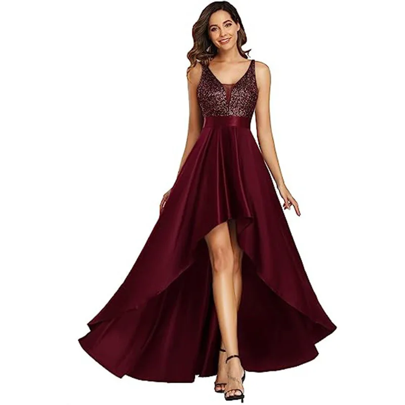 Роскошные вечерние платья LZPOVE длинное ТРАПЕЦИЕВИДНОЕ платье без рукавов с