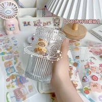 cartoon transparent pvc sticker storage box waterproof sticker cute girl sticker wholesale thermos cup sticker crystal sticker