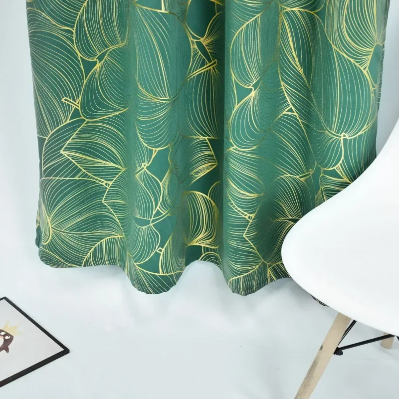 Современные шторы с горячим тиснением для гостиной столовой спальни золотая