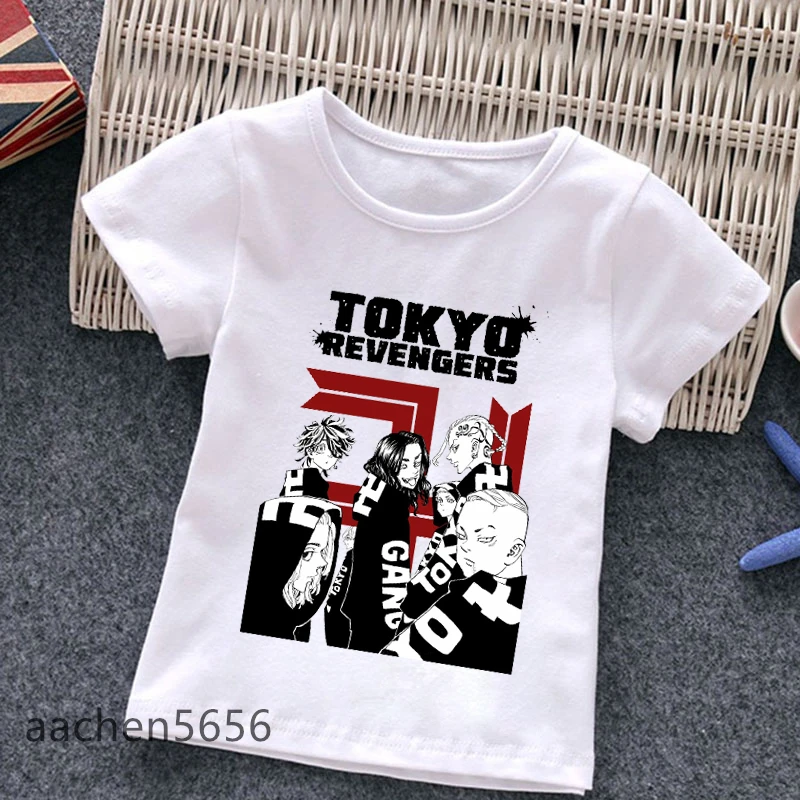 Summer Kids Boys T-shirt Tokyo Revengers Anime Girls Tees Korean Casual Clothes Short Sleeve ,Drop Ship