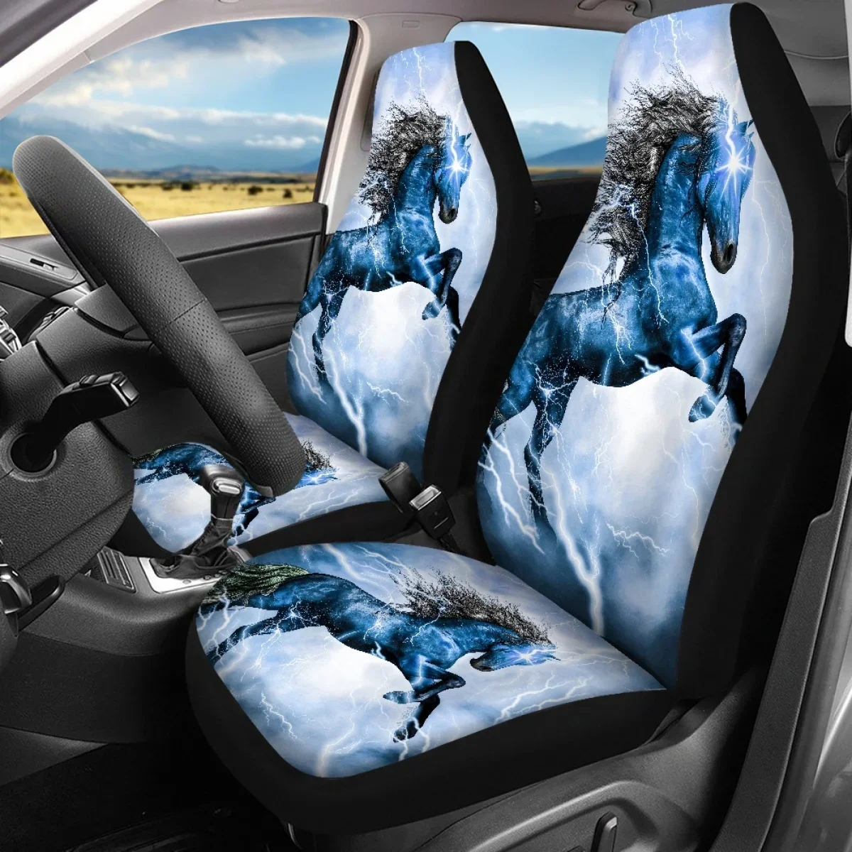 Galloping Mustang 3D Полный набор чехлов на автомобильные сиденья Внутренние аксессуары