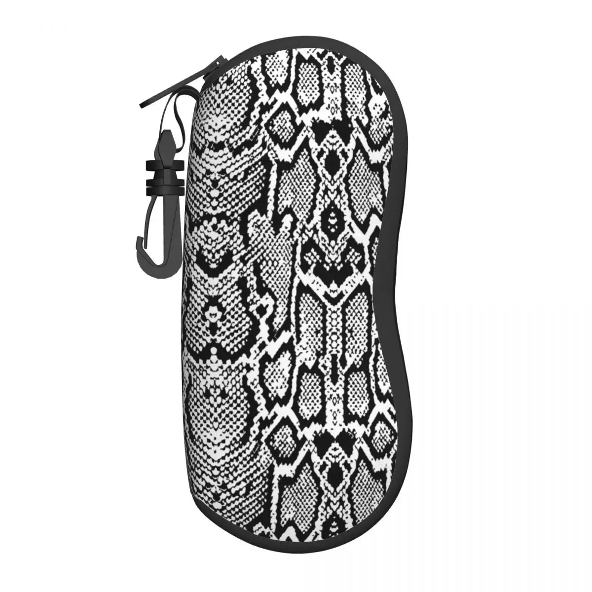 

Snakeskin Print Vertical Glasses Case Greys and Silvers Custom Male Female Sunglasses Pouch Pocket Trend Eyewear Storage