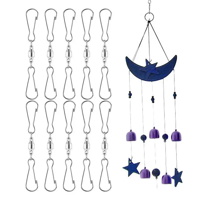 

10 шт. Вертлюги двойной зажим вращающиеся вертлюжные подвесные Крючки для подвешивания ветрозащитные Спиннеры кормушка для птиц украшение для семейного фестиваля