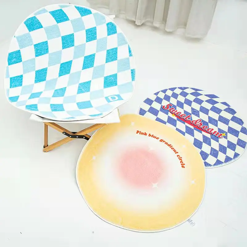 

Round Carpet Cartoon Smile Face Living Room Area Rug Bathroom Doormat Anti-slip Absorbent Floor Mats Bedroom Decorative Carpets