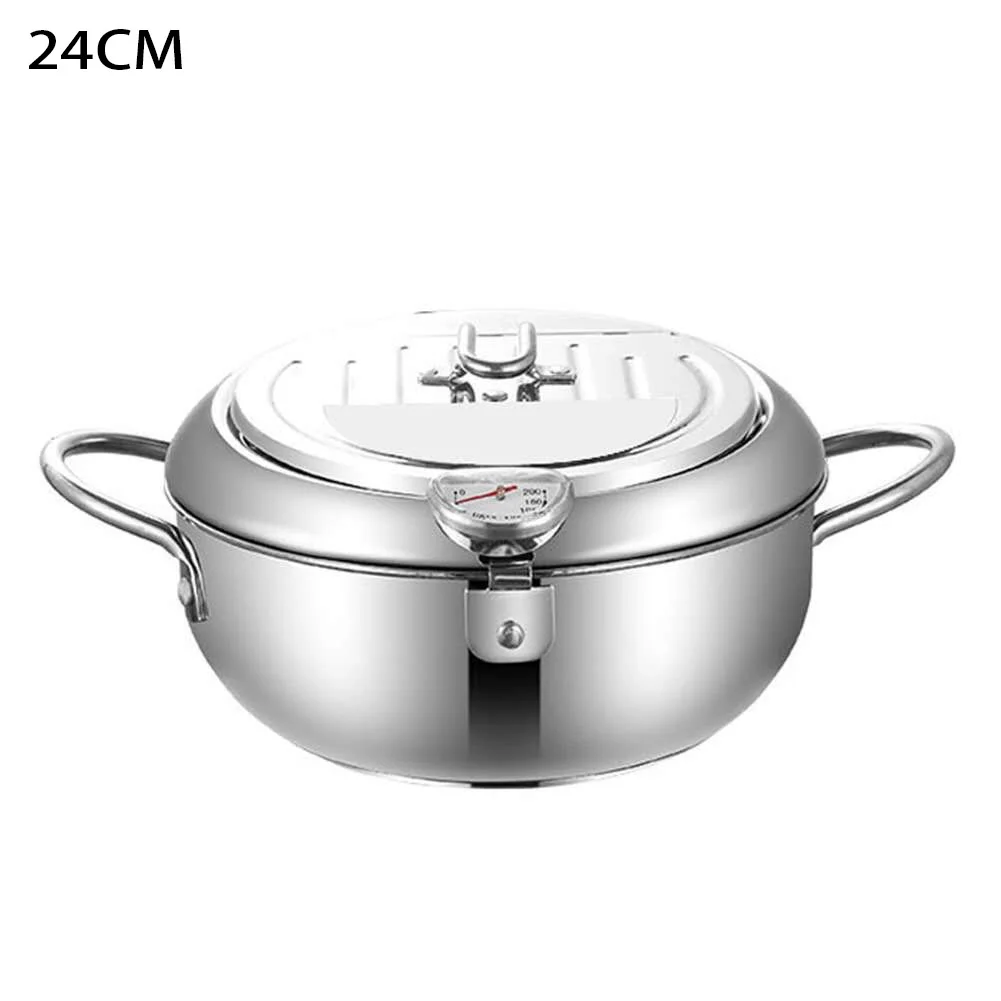 

Pot Oil Cylinder Fried Chicken Temperature Control Tempura Electric Home Easy Clean Stainless Steel Deep Fryer Cooking Tools