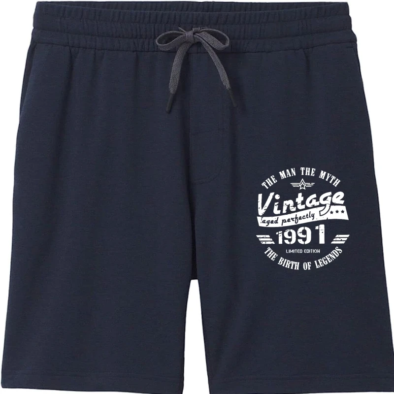 

Vintage 1991 30th Birthday Gift Men's shorts for Men 30 Years Old Casual Pure Cotton Tees Short Sleeve men shorts Adult Clothes