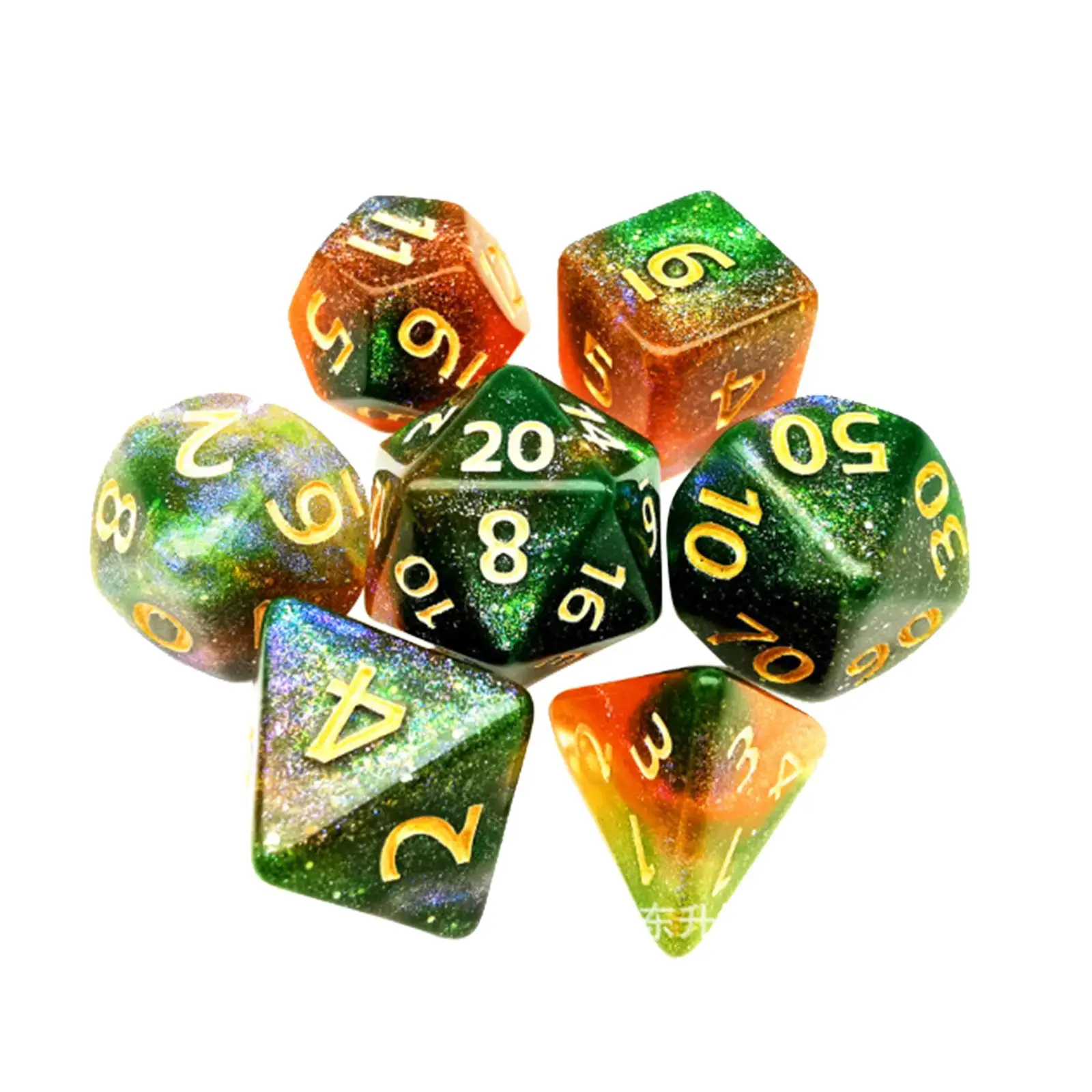 

7 Die Polyhedral Dices Set D8 D10 D12 D20 Party Toys for DND RPG Role Playing Table Games Math Teaching