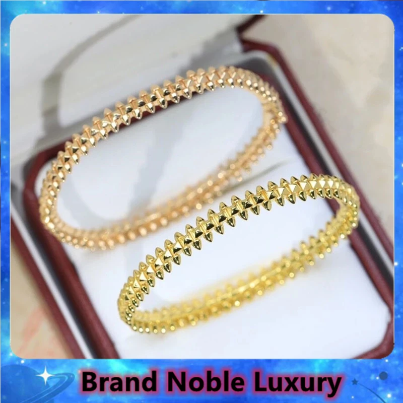 

2023 New Brand Hot European Luxury Jewelry For Women Marking Rivets Rose Gold Bracelets Fashion Party Classic Platinum Bangle