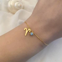personalized custom stainless steel bracelets for women 12 constellation birthstone charms jewelry birthday gifts pulseras mujer