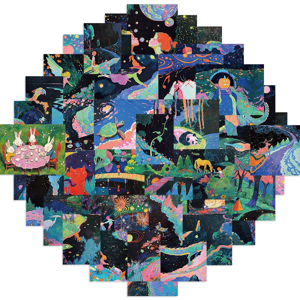 50 шт. водонепроницаемые виниловые наклейки в стиле ретро