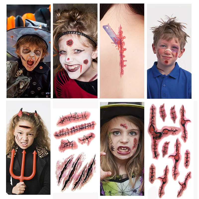 

6 шт., водостойкие временные тату-наклейки на Хэллоуин