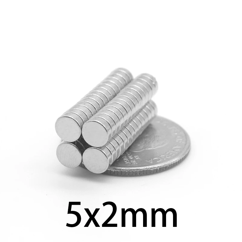 

50/100/200/500/1000/1500PCS 5x2 Rare Earth Strong Magnets 5x2mm Small Round Magnets Disc 5mmx2mm Permanent Neodymium Magnets 5*2