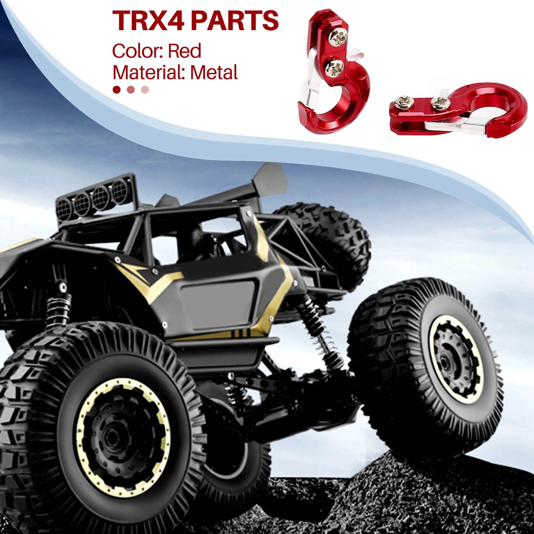 Фонарь с крюком прицепа для 1/10 Axial SCX10 90046 TAMIYA CC01 RC4WD D90 D110 TF2 Traxxas TRX4 красный