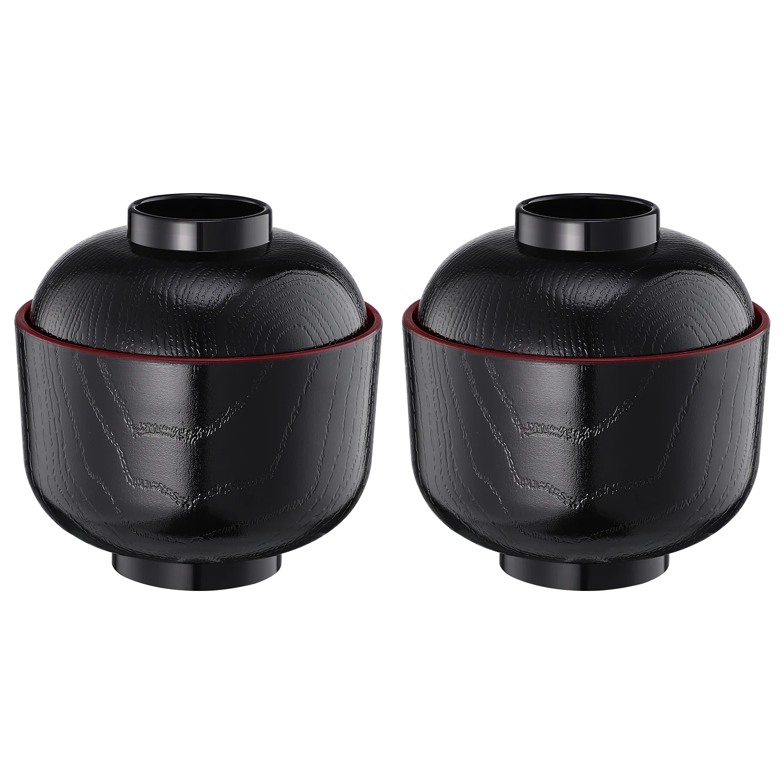 

Bowl Soup Japanese Miso Bowlslid Rice Lids Set Traditional Tablewarespoons Black Ramen Noodle Chineselidded Dishes Style
