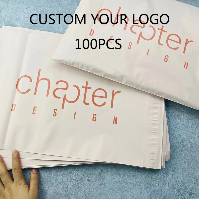 

100 pcs Custom LOGO nude Poly Mailers mailing bag, black degradable personalized shipping bag